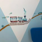 Watercolor Cartoon Airplane Train Wall Stickers for Kids Room photo review