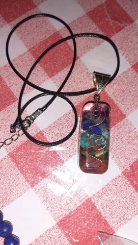 Retro Reiki Colorful Stone Chakra Orgone Pendant photo review