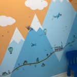 Watercolor Cartoon Airplane Train Wall Stickers for Kids Room photo review