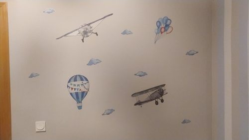 Hot Air Balloon Wall Stickers With Animals For Kids Room photo review