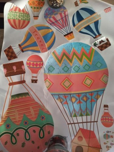 Hot Air Balloon Wall Stickers With Animals For Kids Room photo review