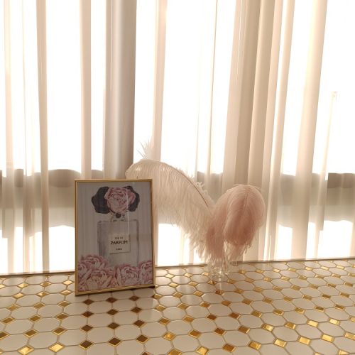 Pink Flower And Perfume Fashion Makeup Wall Art photo review