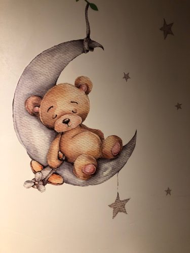 Teddy Bear Sleeping on the Moon and Stars Wall Stickers for Kids Room photo review