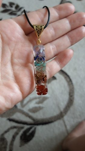 Retro Reiki Colorful Stone Chakra Orgone Pendant photo review