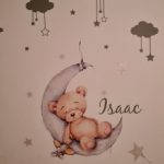 Teddy Bear Sleeping on the Moon and Stars Wall Stickers for Kids Room photo review