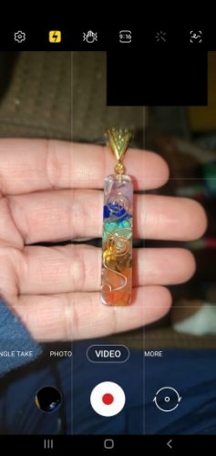 Retro Reiki Colorful Stone Chakra Orgone Pendant photo review