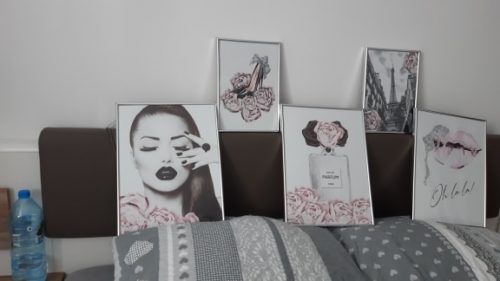 Pink Flower And Perfume Fashion Makeup Wall Art photo review