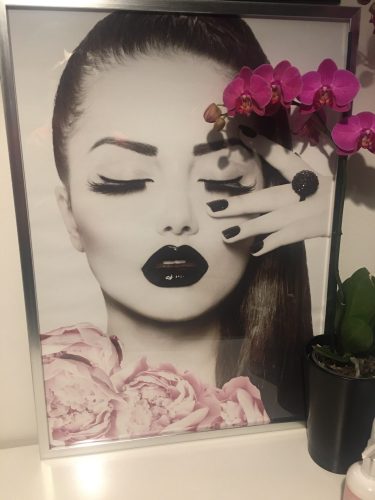 Pink Flower And Perfume Fashion Makeup Wall Art photo review
