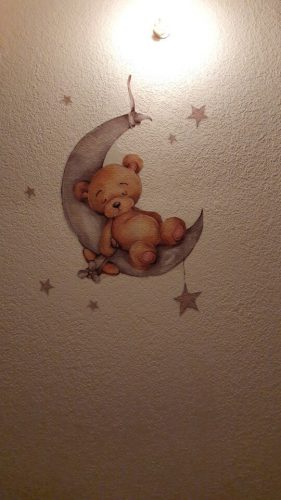 Teddy Bear Sleeping on the Moon and Stars Wall Stickers for Kids Room photo review