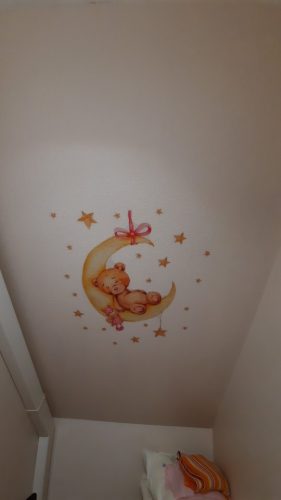 Teddy Bear Sleeping on the Moon and Stars Wall Stickers for Kids Room photo review