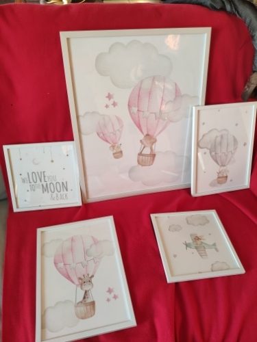 Pink Nursery and Baby Posters With Rainbow and Elephant photo review
