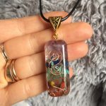 Retro Reiki Colorful Stone Chakra Orgone Pendant photo review