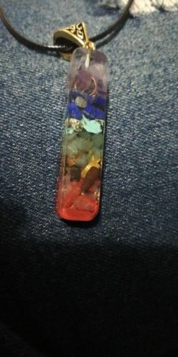 Retro Reiki Colorful Stone Chakra Orgone Pendant photo review