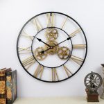 Wall Clock Handmade Oversized 3d Retro Rustic Decorative Luxury Art Big Gear Iron Vintage Large Wall 1 1