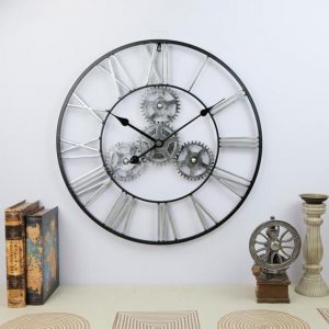 Wall Clock Handmade Oversized 3d Retro Rustic Decorative Luxury Art Big Gear Iron Vintage Large Wall 2 1