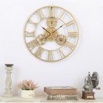 Wall Clock Handmade Oversized 3d Retro Rustic Decorative Luxury Art Big Gear Iron Vintage Large Wall 3