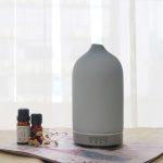 Frosted Pink Ceramic Aroma Diffuser Hand Crafted High Texture Ultrasonic Essential Oil Aromatherapy Humidifier Nano Atomization 3