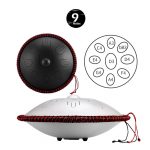Hluru 2021 New Type Steel tongue drum 14 inch 9 note D minor handpan percussion instrument 4