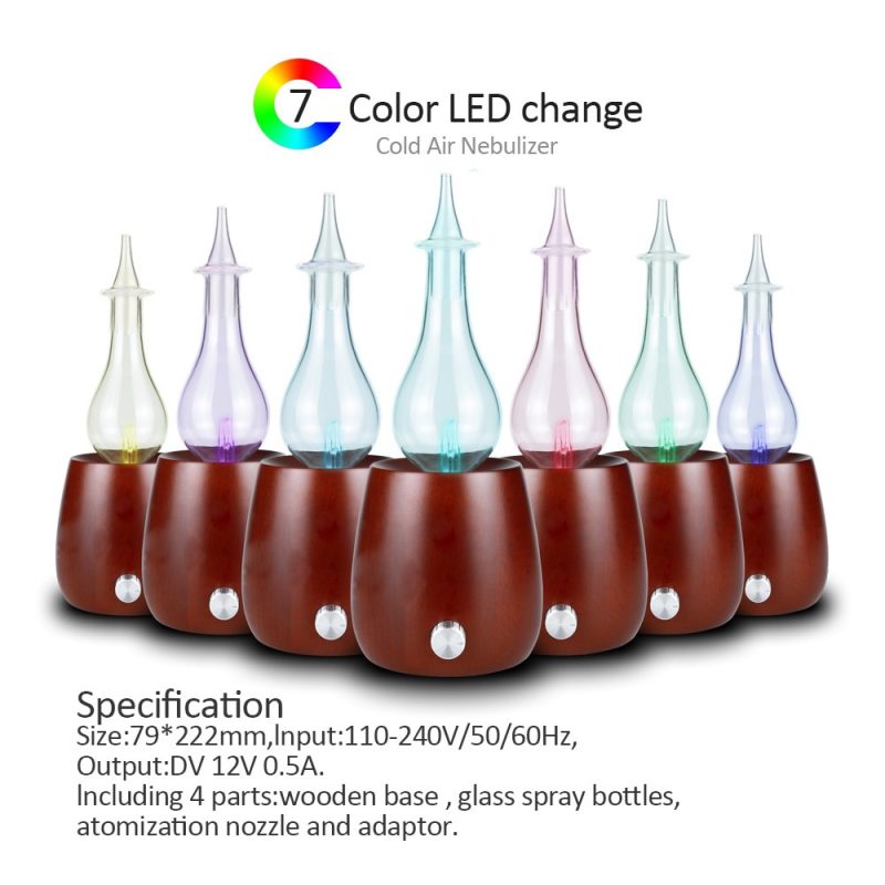 Round solid wood Waterless aromatherapy no water scent machine essential oil aroma diffuser aromatherapy home spa 3