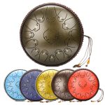 Tongue Drum 14 Inch 15 Notes Handpan Drum Tank Drum Chakra Drum for Meditation Yoga and