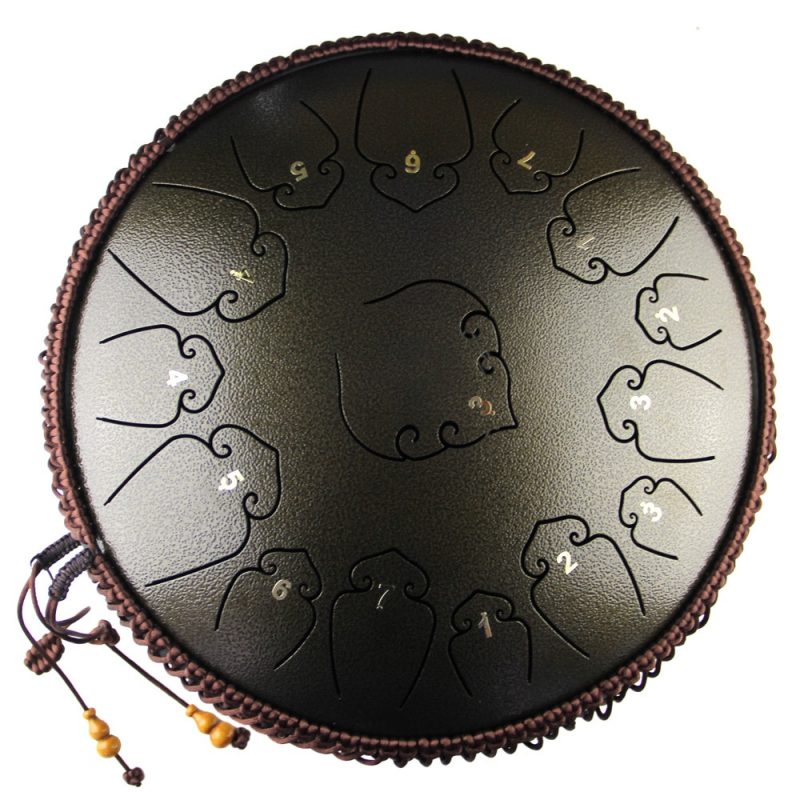 Tongue Drum 14 Inch 15 Notes Handpan Drum Tank Drum Chakra Drum for Meditation Yoga and 2