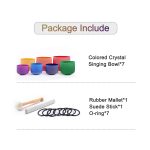 CVNC 6 12 Inch Colored Frosted Quartz Crystal Singing Bowl Set of 7pcs Chakra for Therapy 2