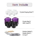 CVNC 7 12 Inch Set of 7PCS Chakra Frosted Quartz Crystal Singing Bowl CDEFGAB Note with 5