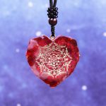 Orgonite Heart Shaped Crystal Pendant Red Coloured Glaze Reiki Healing Yoga Meditation Energy Necklace For Women 2