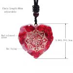 Orgonite Heart Shaped Crystal Pendant Red Coloured Glaze Reiki Healing Yoga Meditation Energy Necklace For Women 5