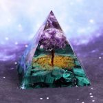 Tree Of Life Orgone Pyramid Healing Crystals Malachite Chakra Reiki Energy Pyramid For Positive Energy With 3