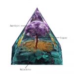 Tree Of Life Orgone Pyramid Healing Crystals Malachite Chakra Reiki Energy Pyramid For Positive Energy With 5