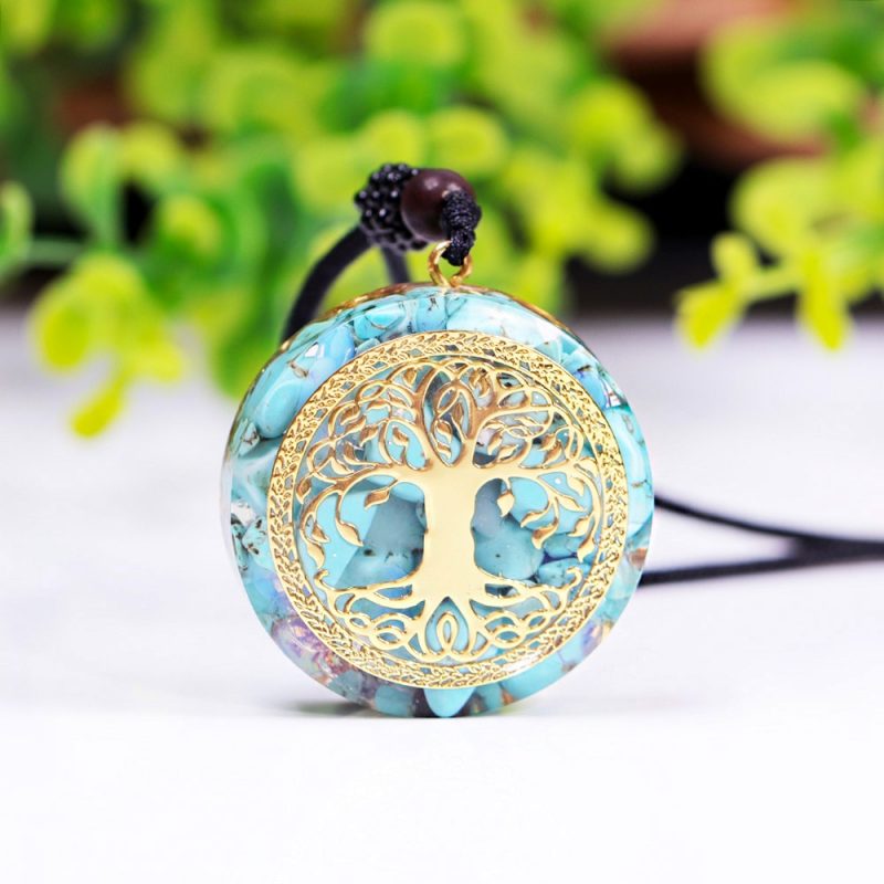 Tree Of Life Orgonite Necklace Energy Crystal Pendant Healing Reiki Chakra Yoga Meditation Orgone Pendant 1