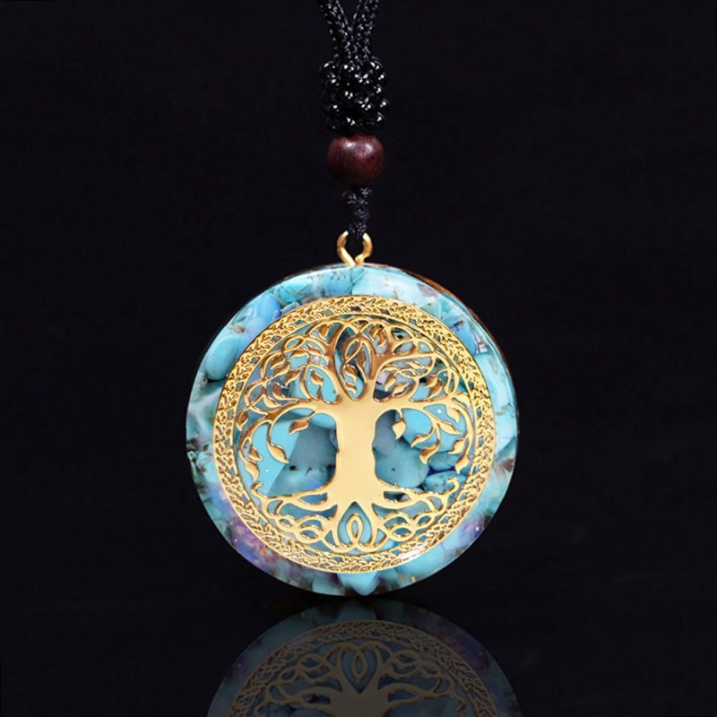 Tree Of Life Orgonite Necklace Energy Crystal Pendant Healing Reiki Chakra Yoga Meditation Orgone Pendant