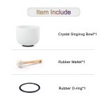 CVNC 7 Inch Frosted Crystal Quartz Singing Bowl C D E F G A B Note 4