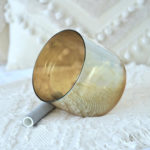 7 Inch Clear Champagne Chakra Cosmic Light Crystal Singing Bowl for Meditation Chakra Healing with 4