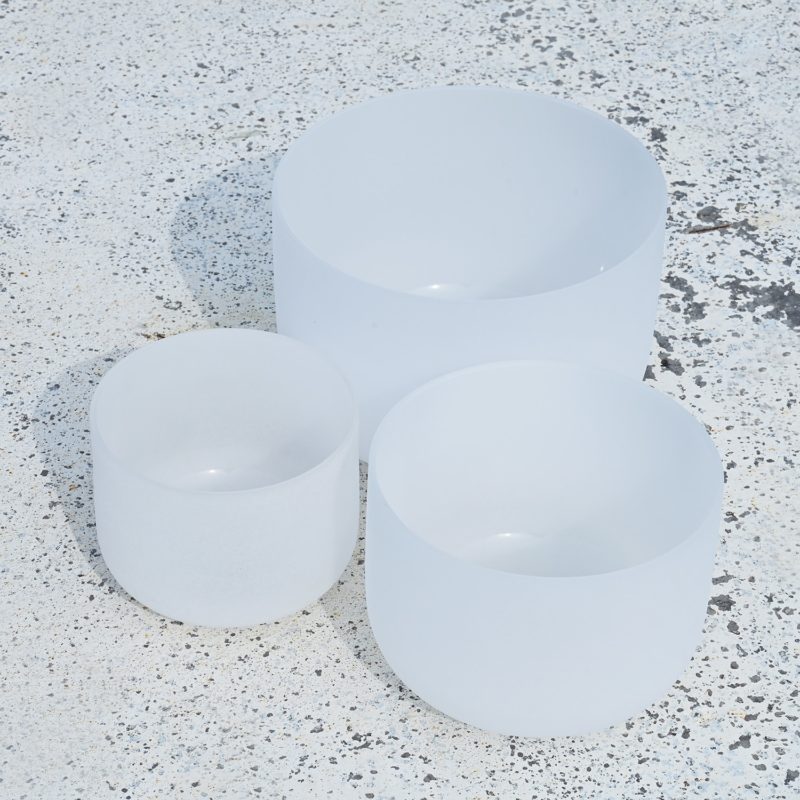 CVNC 8 Inch B 10 Inch F 12 Inch G Frosted Quartz Crystal Singing Bowl chakra 1