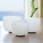 CVNC 8 Inch B 10 Inch F 12 Inch G Frosted Quartz Crystal Singing Bowl chakra 3