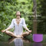 CVNC 8 Purple Color B Note Crown Chakra Quartz Frosted Crystal Singing Bowl 2