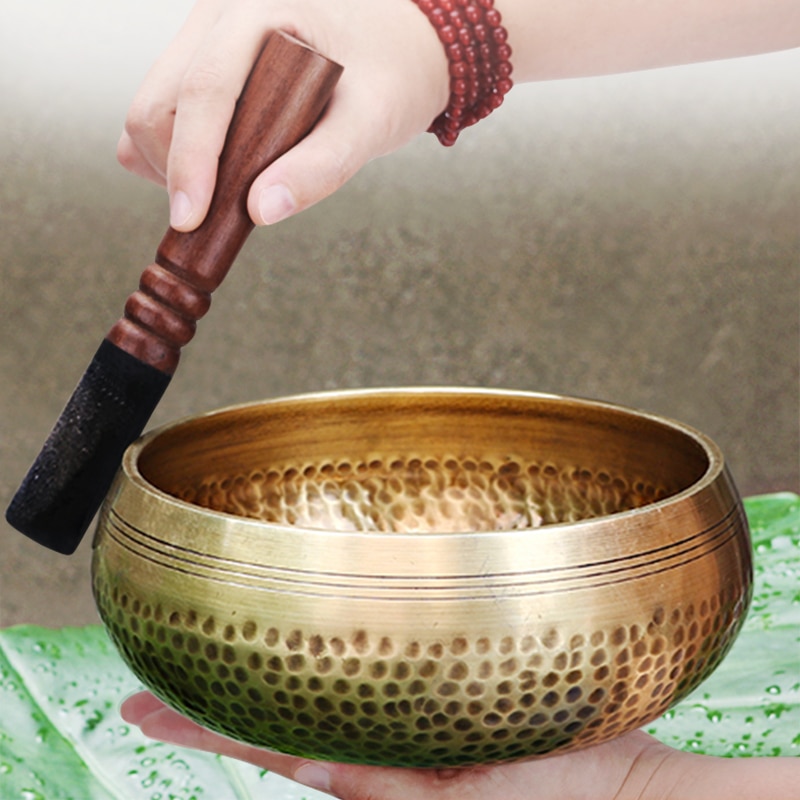 Nepal handmade Tibet Buddha sound bowl Yoga Meditation Chanting Bowl Brass Chime Handicraft music therapy Tibetan