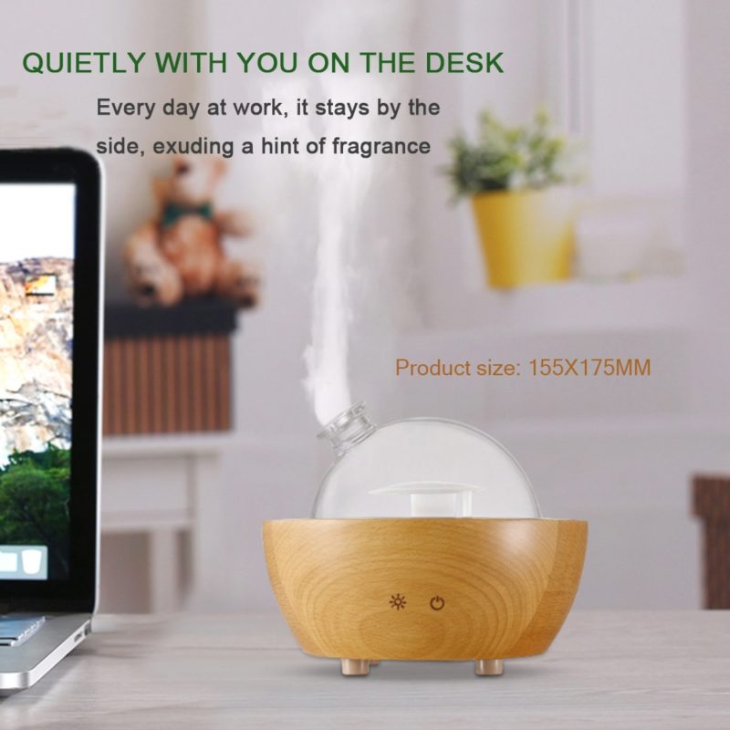 Solid Wood Aroma Diffuser Spray Humidifier Household Mute Large Capacity Night Light Wooden Aromatherapy Machine Waterless 3