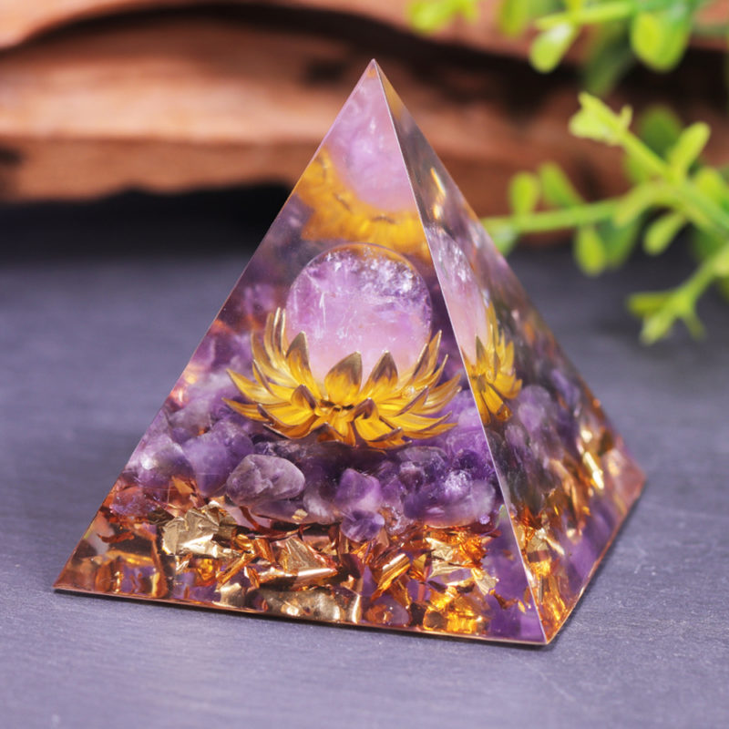 Healing Crystals Chakra Stones Emf Protection Orgone Pyramid Reiki Energy Meditation Pyramid For Positive Energy With 1