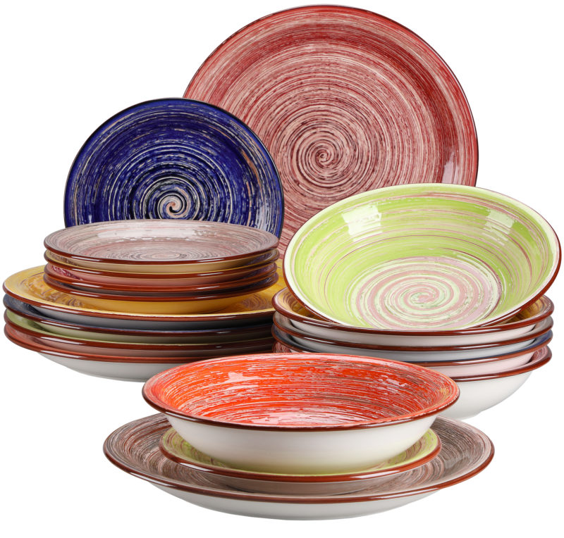 Vancasso ALBERO 18 36 Piece Stoneware Tableware Set Vintage Dinner Plate in Shabby Chic Design Dinnerware