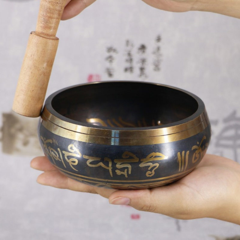 Handmade 3 15 Inch Tibetan Bell Metal Singing Bowl with Striker for Buddhism Buddhist Meditation Healing 1