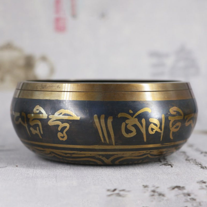 Handmade 3 15 Inch Tibetan Bell Metal Singing Bowl with Striker for Buddhism Buddhist Meditation Healing 3