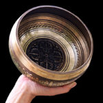 Silent Mind Tibetan Singing Bowl Set Antique Design With Dual Surface Mallet and Silk Cushion Promotes 4