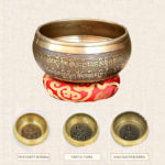 Silent Mind Tibetan Singing Bowl Set Antique Design With Dual Surface Mallet and Silk Cushion Promotes 5[1]