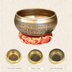 Silent Mind Tibetan Singing Bowl Set Antique Design With Dual Surface Mallet and Silk Cushion Promotes 5[1]