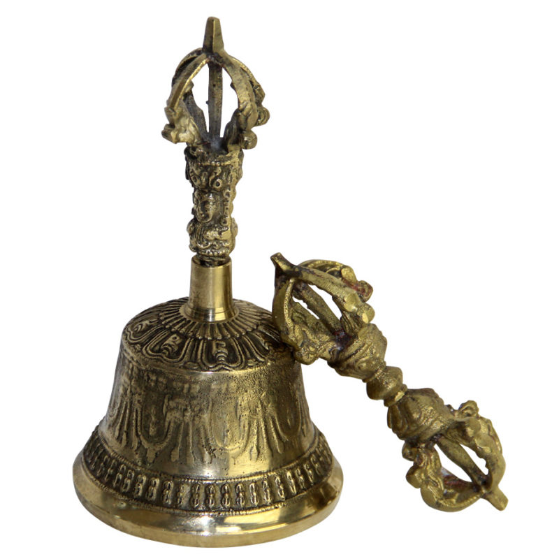 Tibetan Buddhist Meditation Bell and Dorje Set Shiplies Extra Loud Multi Purpose Hand Call Bell 8