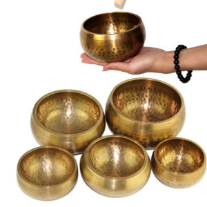 Tibetan Singing Bowl Set of 5 Meditation Sound Bowl 3 15 4 72 inch Handcrafted in 1