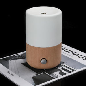 Waterless Nebulizing Essential Oil Diffuser Aromatherapy OAK Wood Handmade Ceramic LED Meditation Ambient Light Scent Fragrance 1